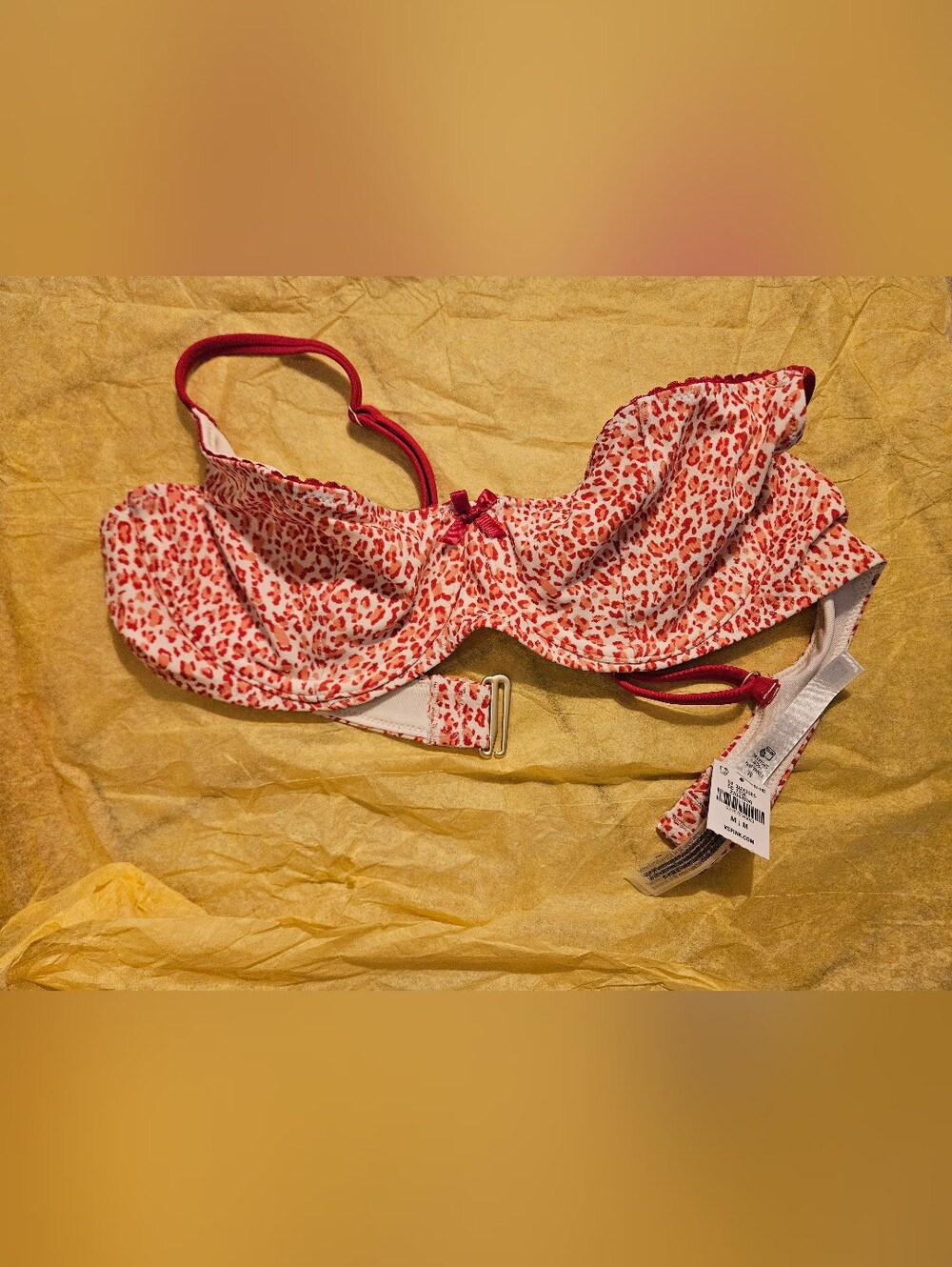 NWT PINK By Frankies Bikinis Red Leopard Print Bikini